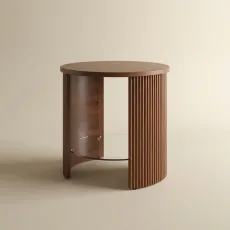 Roma Walnut Fluted Side Table by Jual Furnishings Roma Walnut Fluted Side Table by Jual Furnishings