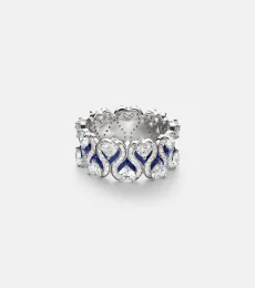 Roman Heart 18kt white gold and enamel ring with diamonds Roman Heart 18kt white gold and enamel ring with diamonds