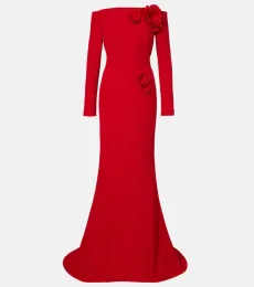 Rory floral-appliquà crêpe gown Rory floral-appliquà crêpe gown