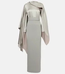 Rosalia draped satin-trimmed gown