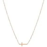 Rose Gold Cross Horizontal Necklace - Rose Gold Rose Gold Cross Horizontal Necklace - Rose Gold