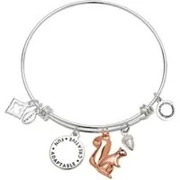 Rose Gold Mix Squirrel Nut Bangle - Silver Rose Gold Mix Squirrel Nut Bangle - Silver