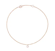 Rose Gold Single Pearl Drop Anklet Rose Gold Single Pearl Drop Anklet