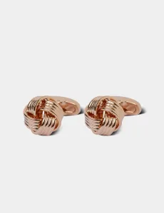 Rose Gold Wire Knot Cufflink Rhodium Men's Rose Gold Wire Knot Cufflink Rhodium Men's