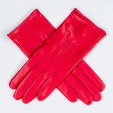 Rose Red Silk Lined Italian Leather Gloves Rose Red Silk Lined Italian Leather Gloves