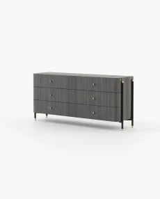 ROSIE Set of Chest of Drawers Grey Eucalyptus Veneer Matte ROSIE Set of Chest of Drawers Grey Eucalyptus Veneer Matte
