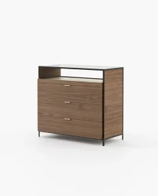 ROWLING Set of Chest of Drawers Walnut Veneer Matte ROWLING Set of Chest of Drawers Walnut Veneer Matte