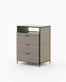 ROWLING Tallboy Chest of Drawers Aged Oak Veneer Matte ROWLING Tallboy Chest of Drawers Aged Oak Veneer Matte