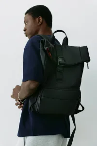 Rubberised Flap Backpack Rubberised Flap Backpack