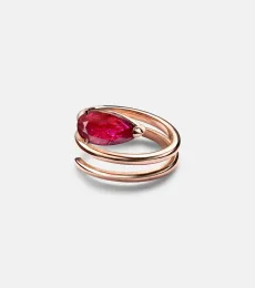 Ruby Pear 18kt rose gold ring with ruby