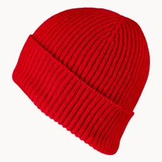 Ruby Red Rib Knit Cashmere Beanie Ruby Red Rib Knit Cashmere Beanie