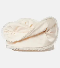 Ruffled cotton and silk bandeau top Ruffled cotton and silk bandeau top
