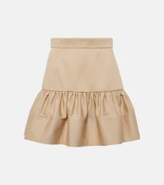 Ruffled cotton gabardine miniskirt Ruffled cotton gabardine miniskirt