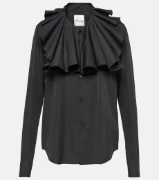 Ruffled cotton shirt