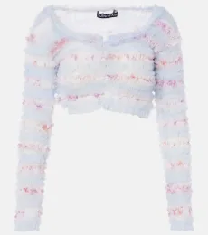 Ruffled cropped cardigan Ruffled cropped cardigan