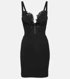 Ruffled cutout jersey minidress Ruffled cutout jersey minidress