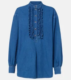 Ruffled denim blouse Ruffled denim blouse