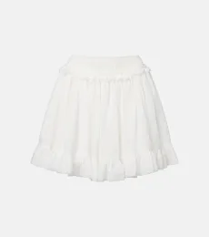 Ruffled poplin miniskirt