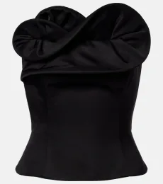 Ruffled wool and silk bustier top Ruffled wool and silk bustier top