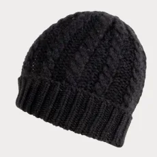 Sable Plaited Italian Cashmere Beanie