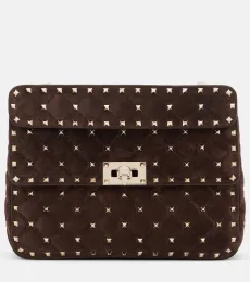 Sac à main Rockstud Spike Medium en daim Sac à main Rockstud Spike Medium en daim