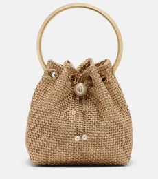 Sac seau Bon Bon Small à effet raphia Sac seau Bon Bon Small à effet raphia