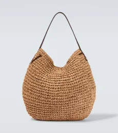 Sac seau Bulb XL en raphia et daim Sac seau Bulb XL en raphia et daim