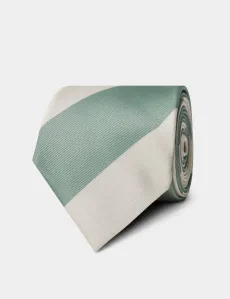 Sage Green Regatta Stripe Tie Silk Striped Men's Sage Green Regatta Stripe Tie Silk Striped Men's