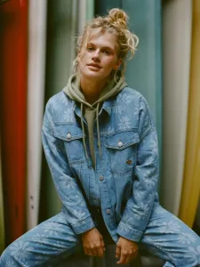 Salty Horizon - Women Blue Denim Jacket Salty Horizon - Women Blue Denim Jacket