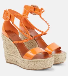 Sandales compensées Chocazeppa 120 en cuir verni à clous Sandales compensées Chocazeppa 120 en cuir verni à clous