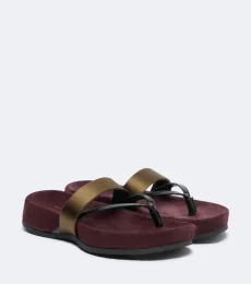 Sandales en satin et cuir Sandales en satin et cuir