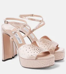 Sandales Karli 125 à plateau en satin