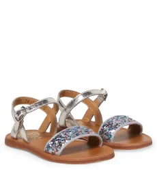Sandales Plagette Buckle en cuir à paillettes Sandales Plagette Buckle en cuir à paillettes
