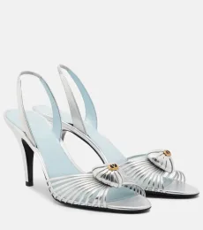 Sandales slingback Cœur Royal en cuir métallisé Sandales slingback Cœur Royal en cuir métallisé