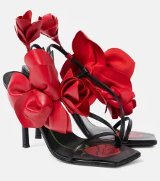 Sandales slingback en cuir à appliqués Sandales slingback en cuir à appliqués