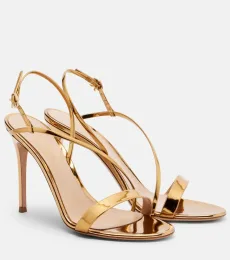Sandales slingbacks en cuir métallisé Sandales slingbacks en cuir métallisé