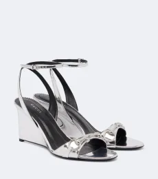 Sandalias con cuña Donna de piel con Horsebit Sandalias con cuña Donna de piel con Horsebit