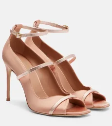 Sandalias Cynthia 90 de satén con piel Sandalias Cynthia 90 de satén con piel