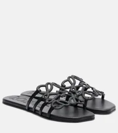 Sandalias de piel con anagrama Sandalias de piel con anagrama