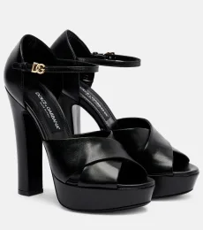 Sandalias de piel con plataforma Sandalias de piel con plataforma