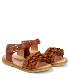 Sandalias de piel con volantes Sandalias de piel con volantes
