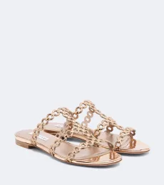 Sandalias Infinity Chain de piel metalizada Sandalias Infinity Chain de piel metalizada
