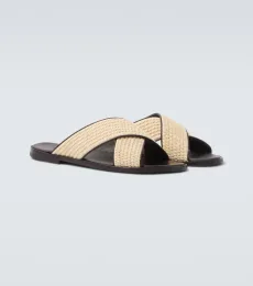 Sandalias Otawi de rafia con piel Sandalias Otawi de rafia con piel