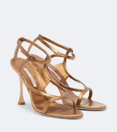 Sandalias Tibula de piel metalizada Sandalias Tibula de piel metalizada