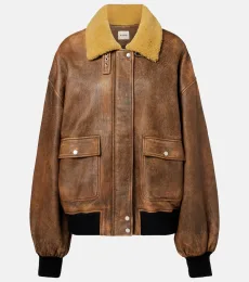 Sandor shearling-trimmed leather jacket Sandor shearling-trimmed leather jacket