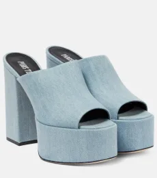 Sasha denim platform mules Sasha denim platform mules