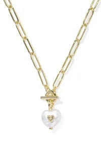 Sasha Heart Link and Chain Necklace Gold