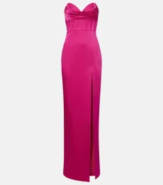 Saskia satin bustier gown