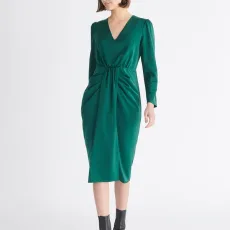Satin v-neck dress