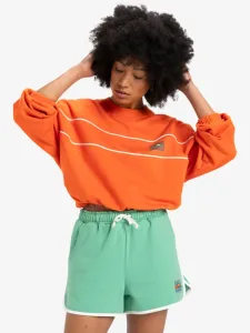 Scallop - Women Green Elastic Waist Shorts
